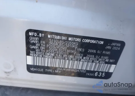 2024 Mitsubishi Outlander Se 2.5 из США, поврежденный, VIN JA4J4VA83RZ047052